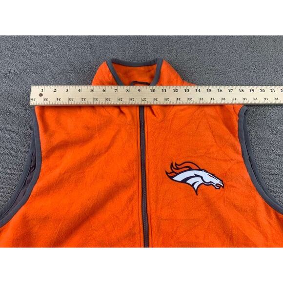 NFL Apparel Men's Large Orange Gray Trim Broncos Vest Warm Fan Horse - Picture 10 of 10